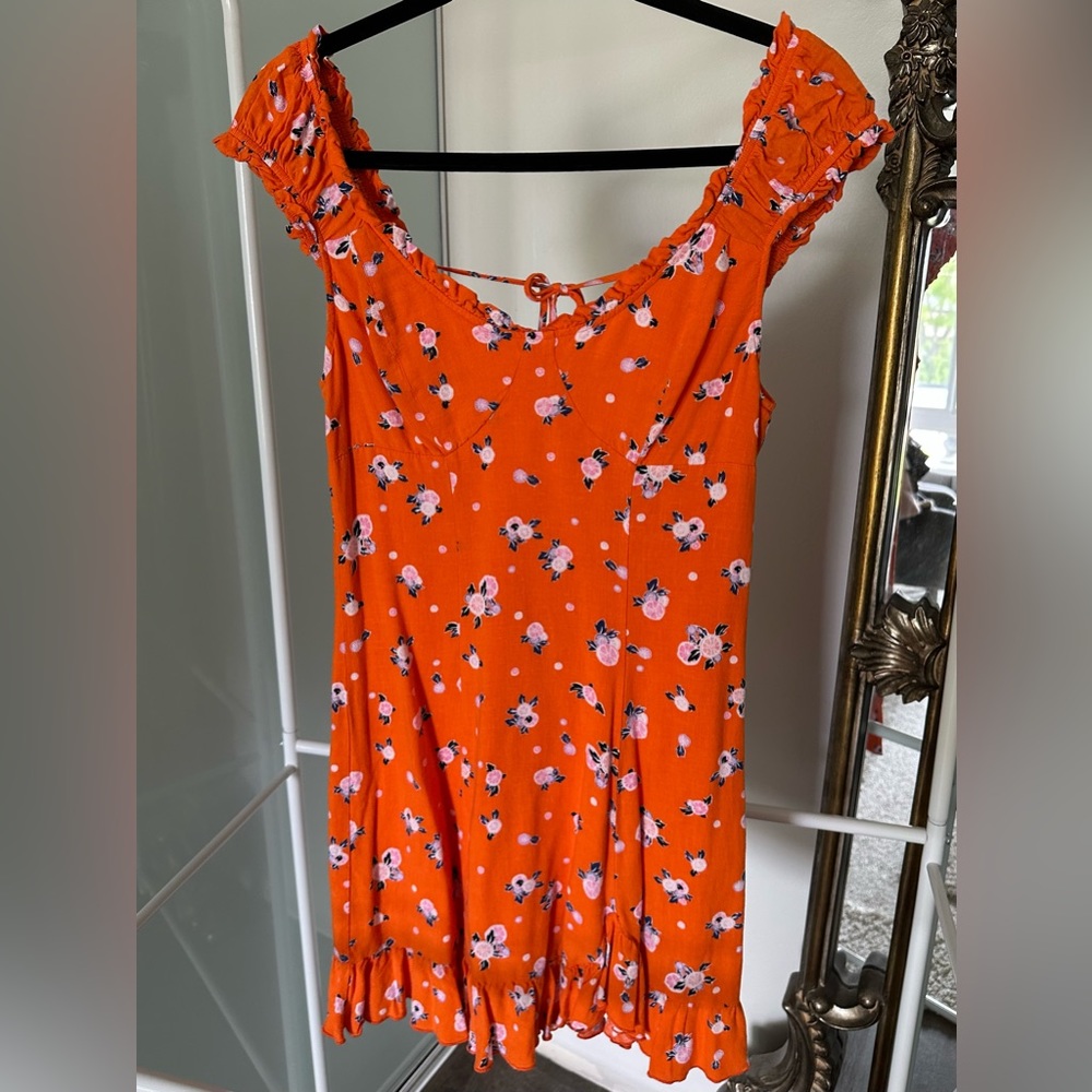 Free People Like a Lady Orange Mini Dress